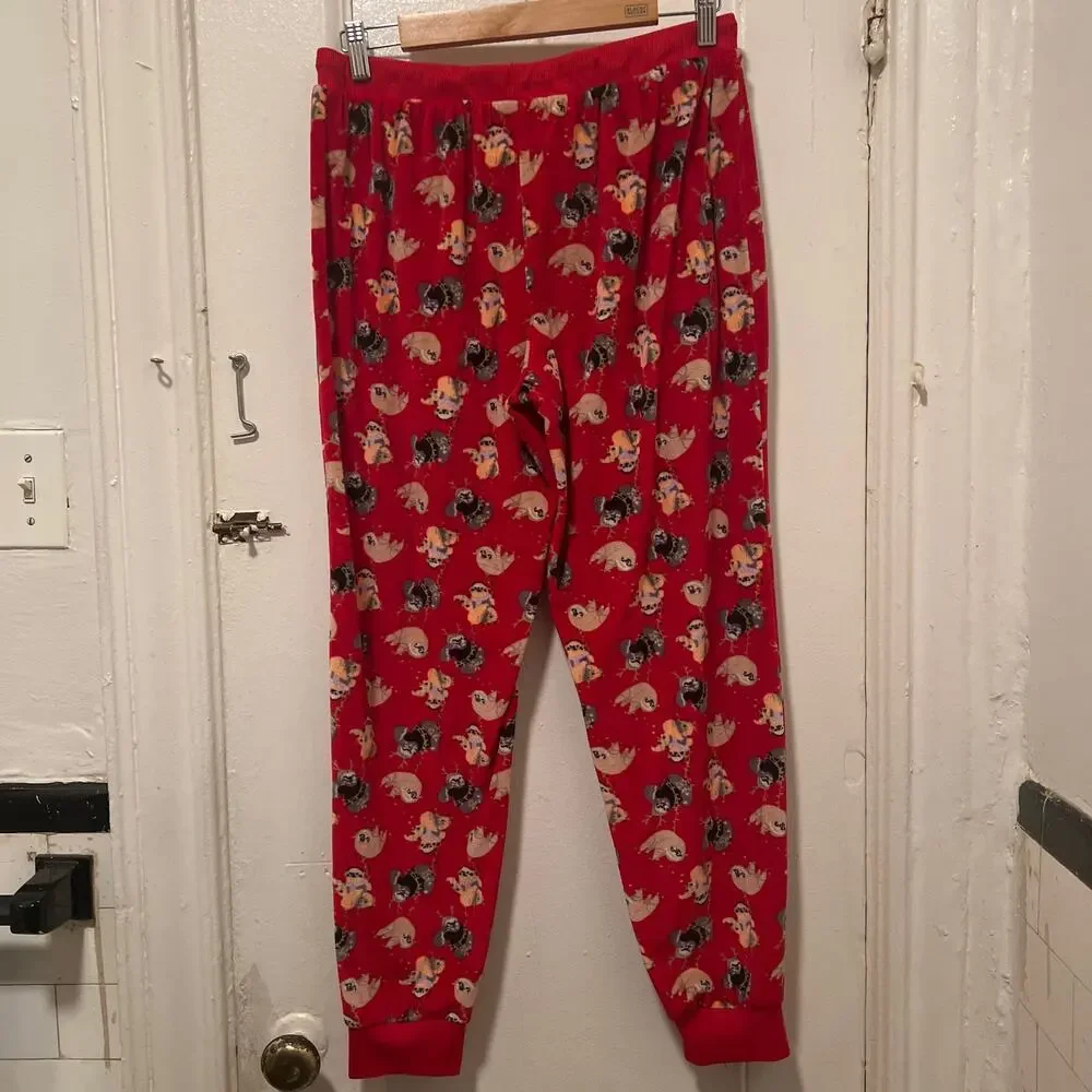 Goodnight Kiss Warm Soft Sloth Pijama Jogger Pants Size L